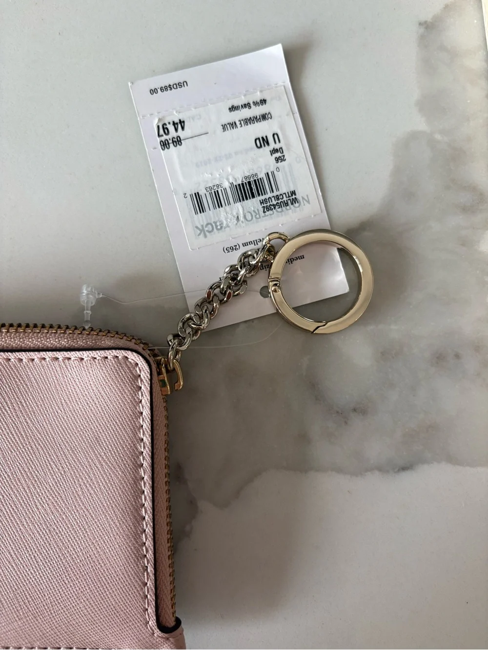 kate spade Pink Saffiano Cardholder Keyring